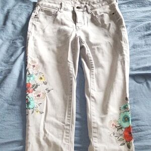Floral Print Grey Jeans!